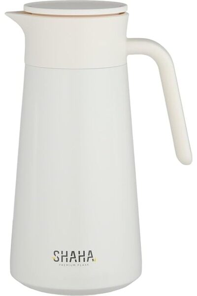 SHAHA Stainless Steel Vaccum Flask, 1.9 Liter Capacity, White