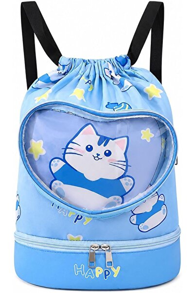 Novax Cute Cat Swimming Bag for Kids, Lightweight Waterproof Beach Backpack w...