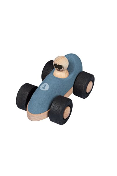 KORKO E-Cork Racer Αγωνιστικό Αυτοκίνητο, μπλε, από φελλό, με ξύλινη φιγούρα