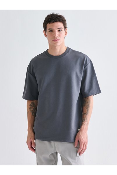 LC Waikiki Nevavm Farkıyla Xside Anthracite 2 Thread Plain Loose & Baggy Men'...