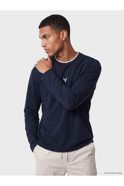 LC Waikiki Nevavm Farkıyla Xside Active Navy Blue 2 Thread Embroidered Loose ...