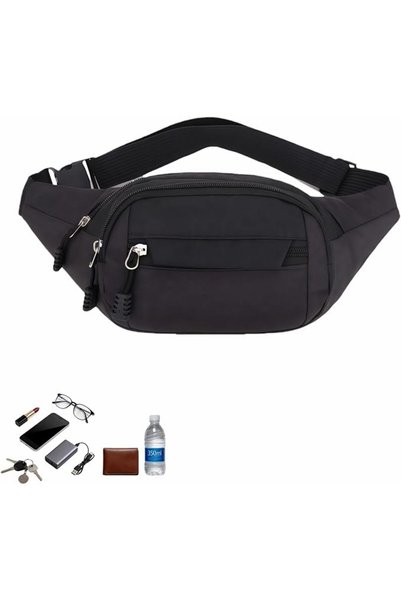EXCEFORE Large Running Waist Pack, 3-Zipper Sport Carry Bag with 6.7-Inch Pho...