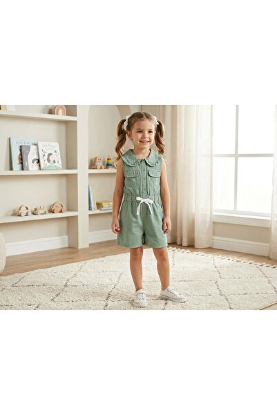 LittleElephant Stylish Girls' Waist-Strapped Jumpsuit