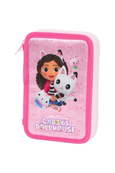 Generic Brand Penar școlar pentru copii, Gabby's Dollhouse, roz, cu fermoar