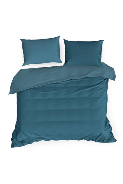 Eurofirany Lenjerie de pat din bumbac satinat 180 x 200 Culoare uni 3 piese N...