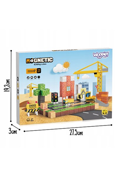 Jokomisiada Set de construcție cu blocuri magnetice - Șantier de construcții