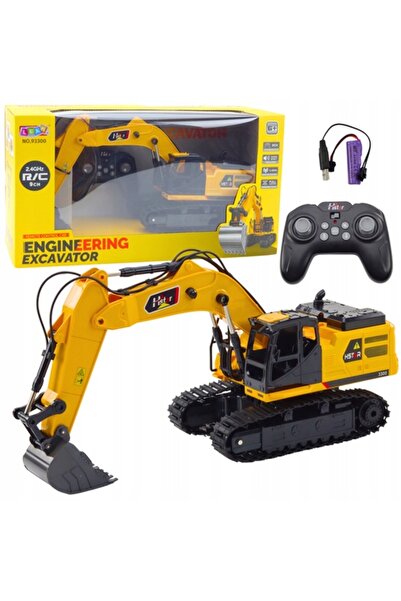 LeanToys Excavator cu telecomandă RC, tip șenilat, cu sunete, 9 canale, 2.4G,...