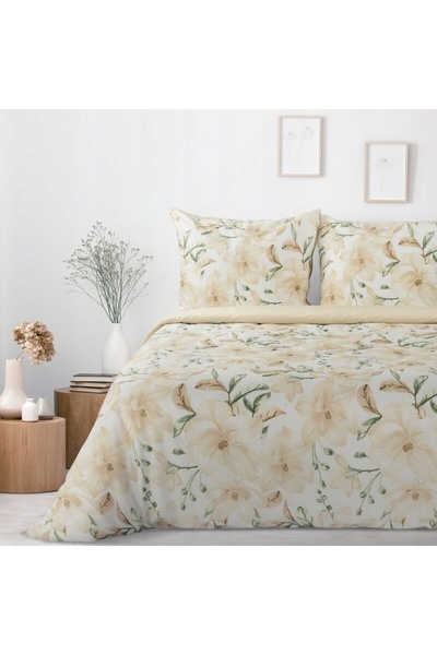 Eurofirany Lenjerie de pat din satin 160x200 Flori
