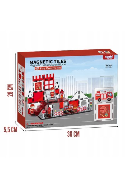 woopie Blocuri magnetice 3D Set Pompieri 48 piese.