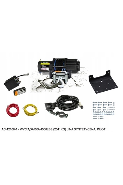 Bronco Troliu de 4500LBS (2041KG) cu cablu sintetic de 5.5MM x 15.5M, telecom...