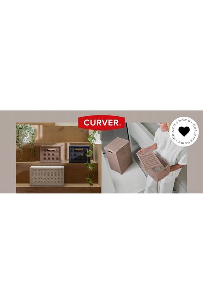 CURVER Coș de rufe cu desene animate, recipient de baie, 60L, plastic, roz