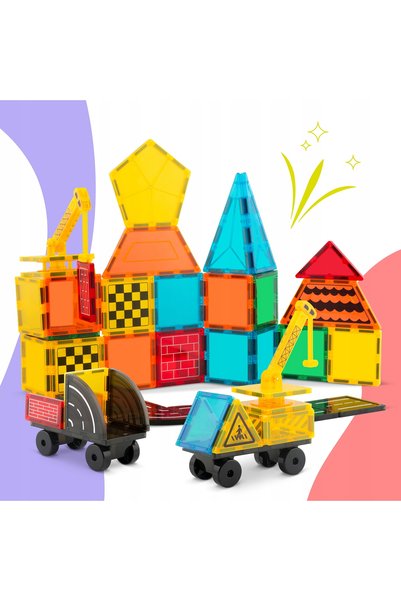 Ricokids Blocuri magnetice de construcție, jucării educative, 90 de piese, rk...