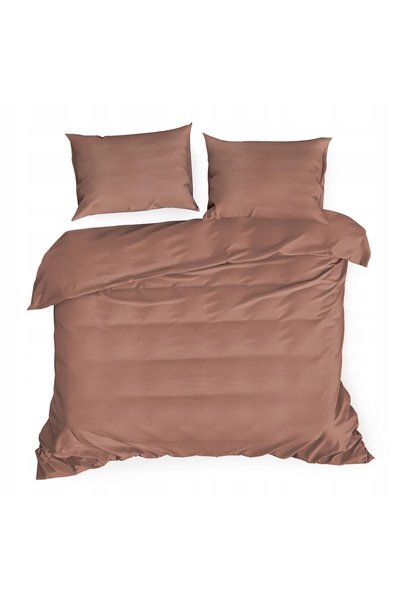 Eurofirany Lenjerie de pat din bumbac satinat 180 x 200 Culoare uni 3 piese N...