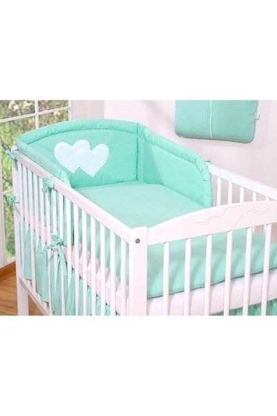 Bobono Lenjerie de pat 2-cz 120x90 - Inimi mentolate agățate