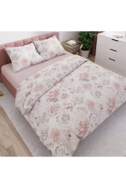 Markizeta 220x200 Set de lenjerie de pat din bumbac satinat cu flori Rosario ...