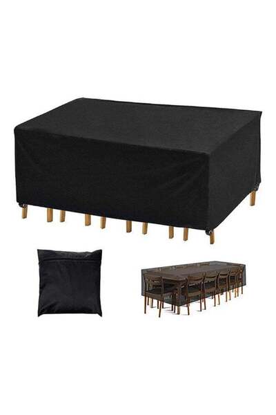 Generic Brand Cuboid Patio Furniture Set Cover Black 213x132x74cm