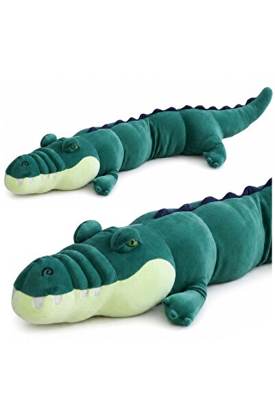 LeanToys Crocodil de pluș mare, realist, verde, 150 cm, LEA