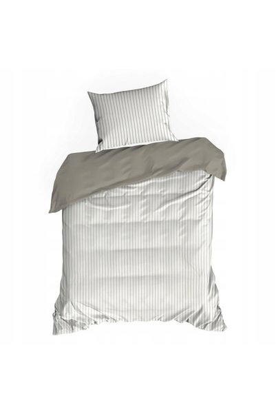 Eurofirany Lenjerie de pat din satin 140x200 Raya Stripe alb bej