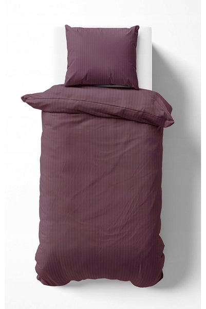 Detexpol Lenjerie de pat din satin 140x200 Uni și cu dungi Premium Roz Antich...
