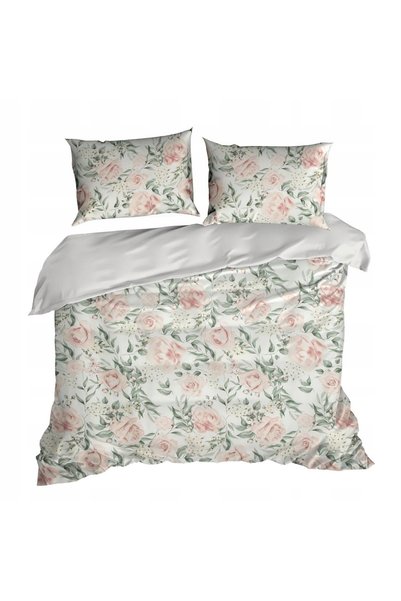 Eurofirany Lenjerie de pat din satin 220x200 Flori