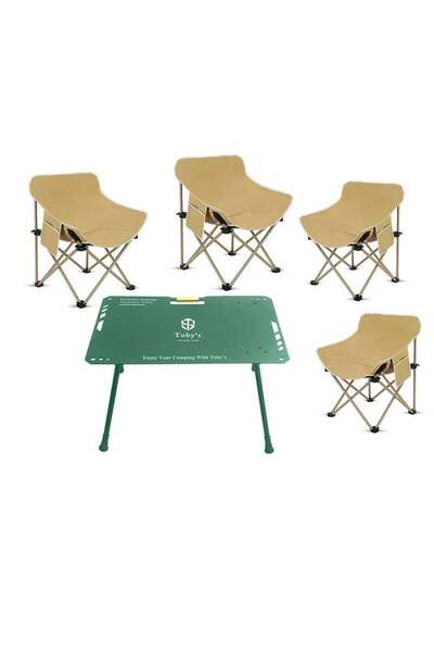Generic Brand Toby's Tobyâ€™S Green Lightweight Folding Aluminum Camping Tabl...