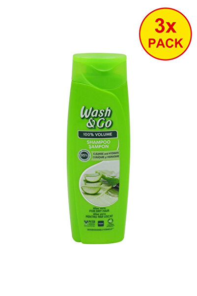 Wash and Go Pachet de 3 Sampon Wash&Go cu extract de Aloe Vera, 180 ml