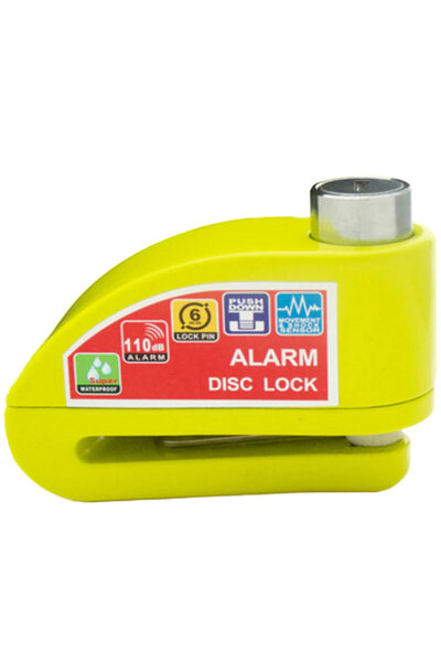 NO BRAND Antifurt disc frână cu alarmă 110 dB, știft de 6 mm, galben