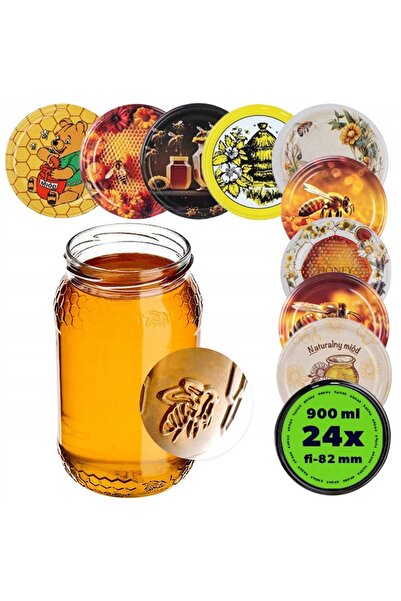 KADAX Borcane 900 ml 0,9L pentru miere, gem, conserve, cu capace de sticlă cu...