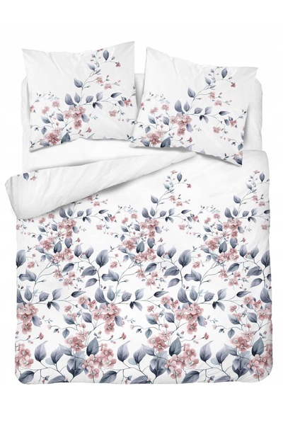 Detexpol Lenjerie de pat din flanelă 220x200 flori roz pe fundal deschis