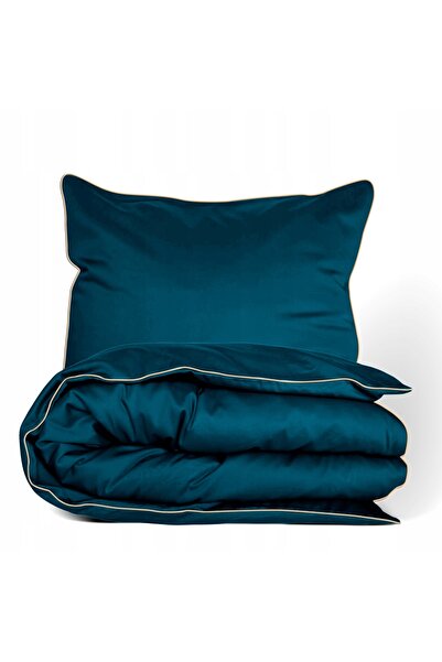 Matex Lenjerie de pat din satin 160x200 culoare uni GOLD LINE Turcoaz Marin