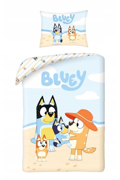 Halantex 140x200 Lenjerie de pat din bumbac Bluey Blue Dog de sărbătoare, la ...