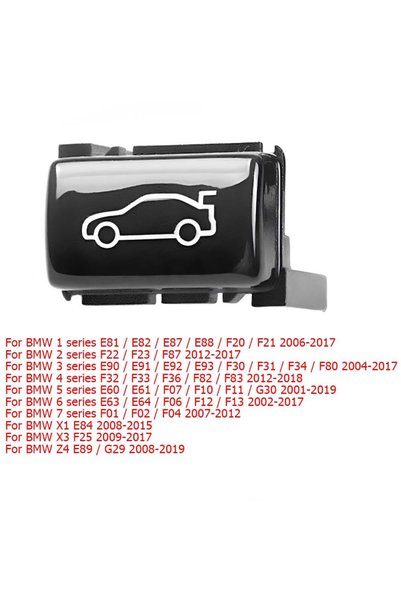 Choice Bright Black Tailgate Rear Trunk Switch Button Cover For BMW 1 2 3 4 5...