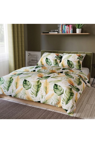 Markizeta Lenjerie de pat 160x200 Bumbac satinat Floral olive