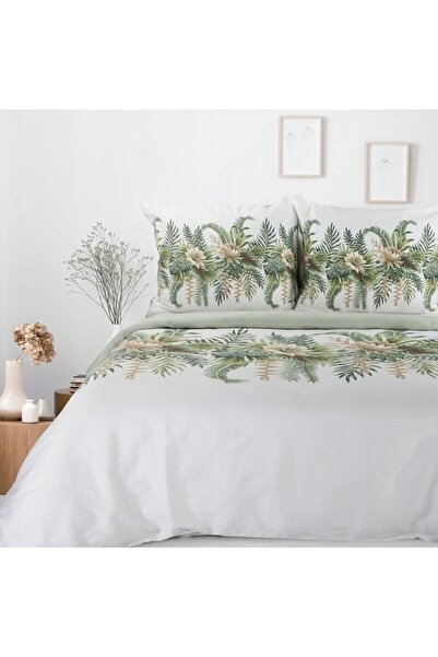 Eurofirany Lenjerie de pat din satin 220x200 Flori
