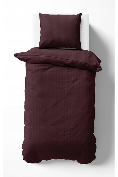 Detexpol Lenjerie de pat din satin 140x200 Uni și cu dungi Premium Bordeaux