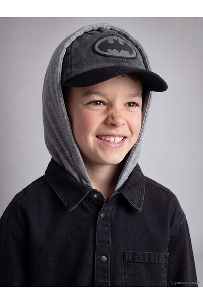LC Waikiki Nevavm Farkıyla Lcw Accessories Gray 100% Cotton Printed Boy's Cap...