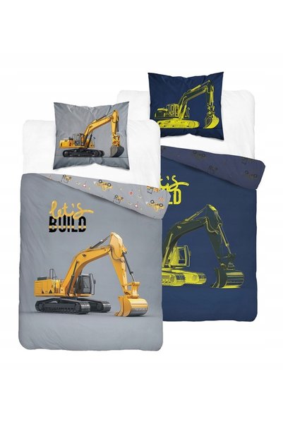 Detexpol Lenjerie de pat fosforescentă 160x200 Excavator Basculantă