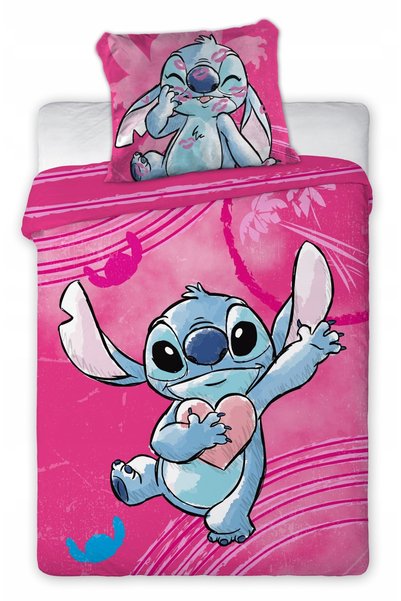 Faro Set pătuț 100x135 Cuvertură + Lenjerie de pat Stitch Roz