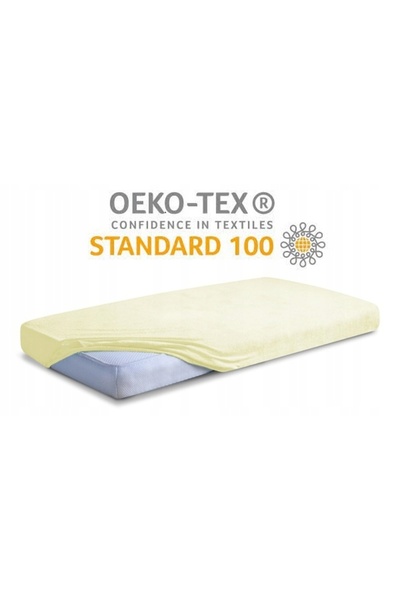 Matex Cearșaf de pat Frotte cu elastic 110/120x190/200 PREMIUM Galben Pastel