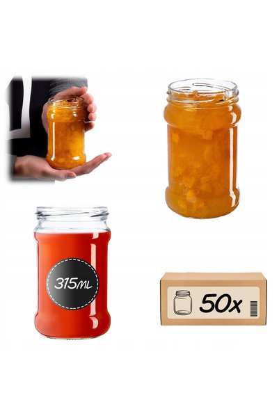 KADAX 50x Borcan de sticlă de 315ml pentru gemuri și conserve