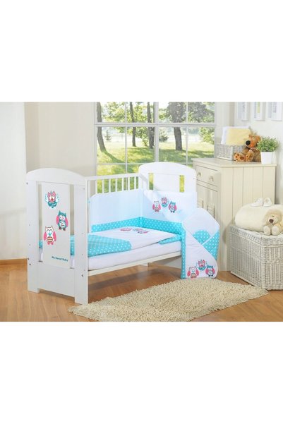 My Sweet Baby Set de lenjerie de pat pentru copii 135x100cm cu protecție 3-cz...