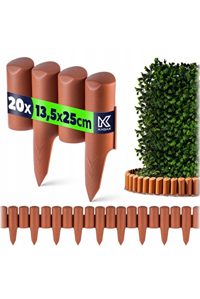 KADAX Bordură de grădină, gard decorativ, 5m, bordură pentru gazon, plastic c...