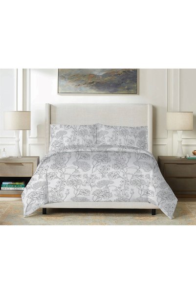 Matex Lenjerie de pat din satin 160x200 EXCLUSIV Flori în nuanțe de gri Primă...