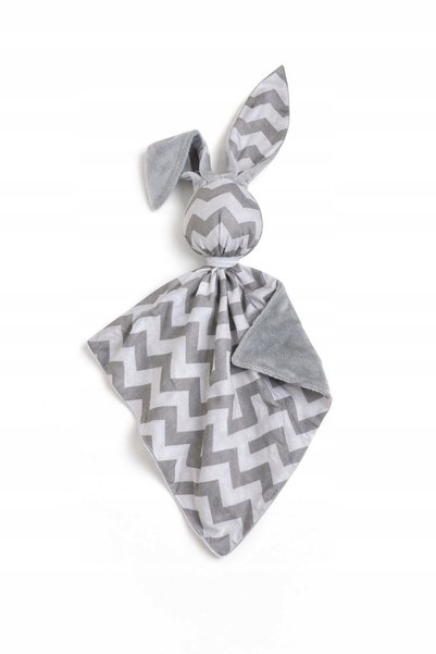Bobono Jucărie de pluș DOUDOU, cu două fețe, din bumbac și minky - Chevron gr...