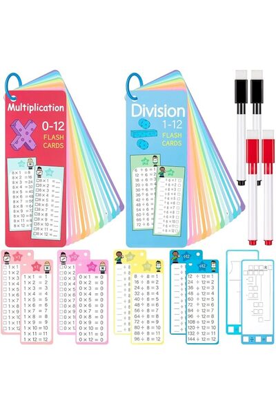 KASTWAVE 29 Pcs Multiplication And Division Flash Cards, Math Flash Card With...