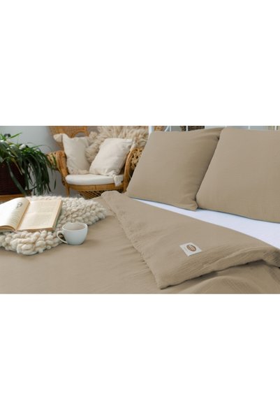 Matex Lenjerie de pat Bumbac MUSLINĂ 220x200 Bej Taupe