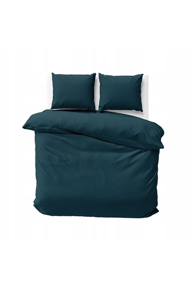 Detexpol Lenjerie de pat din satin 220x200 Uni și cu dungi Premium Turcoaz