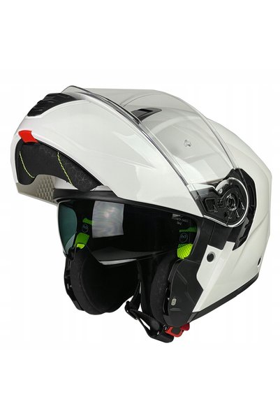 NAXAY Cască de motocicletă NAXA FO7 Pinlock alb lucios mărime XL