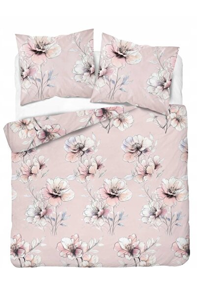 Detexpol Lenjerie de pat Flanelă 160x200 Flori pe fundal roz