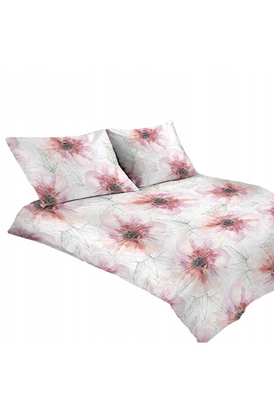 Matex Lenjerie de pat din satin PREMIUM 220x200 Flori Roz